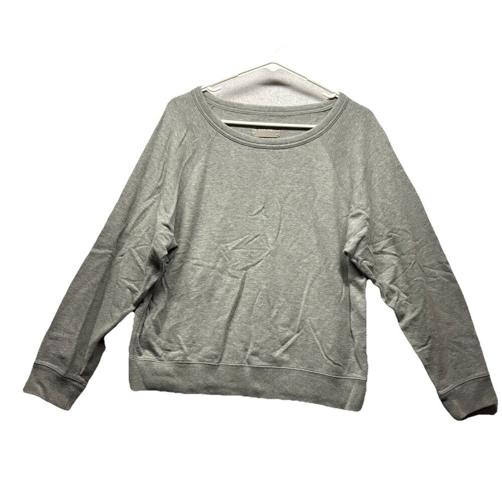 Everlane Sweatshirt Womens Large Gray Cotton Crewneck Pullover Raglan Sleeve